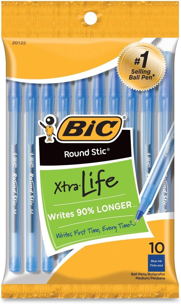 bic round stick pens